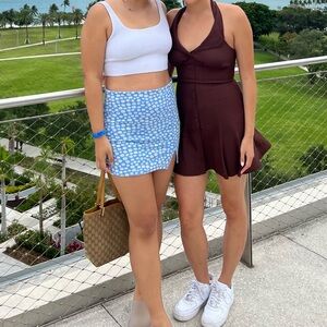 Brown halter reformation dress